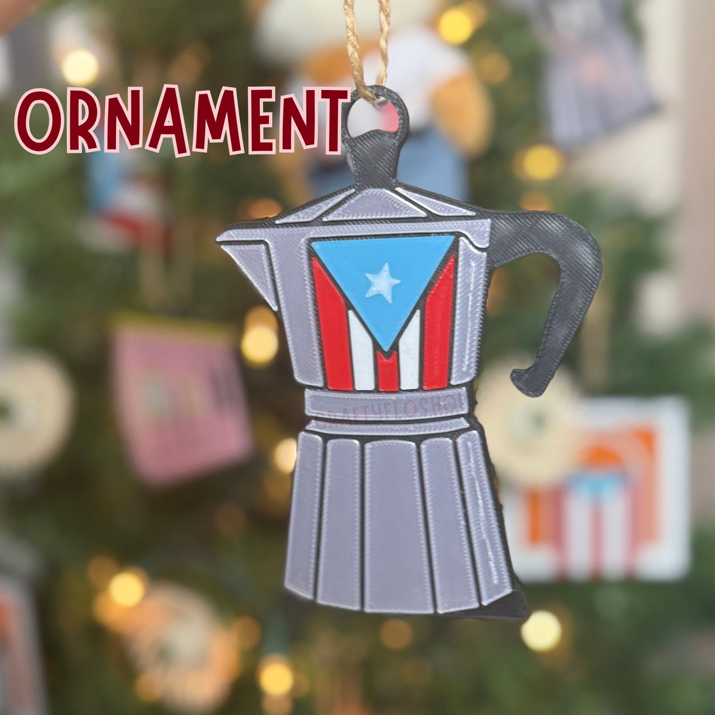 Puerto Rican Christmas Ornament – 3D Printed Boricua Figurine for Holiday Tree