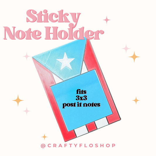 Puerto Rico Bandera Inspired Desk Organizer| Note Holder Custom 3D Printed sticky note Holder Office Study Stationery Desktop Storage
