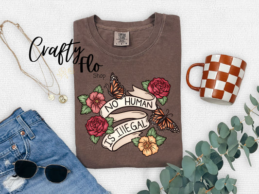 No Human is Illegal T-shirt- apparel | Unisex Fabric, Comfortable Fit, activism - Pullover