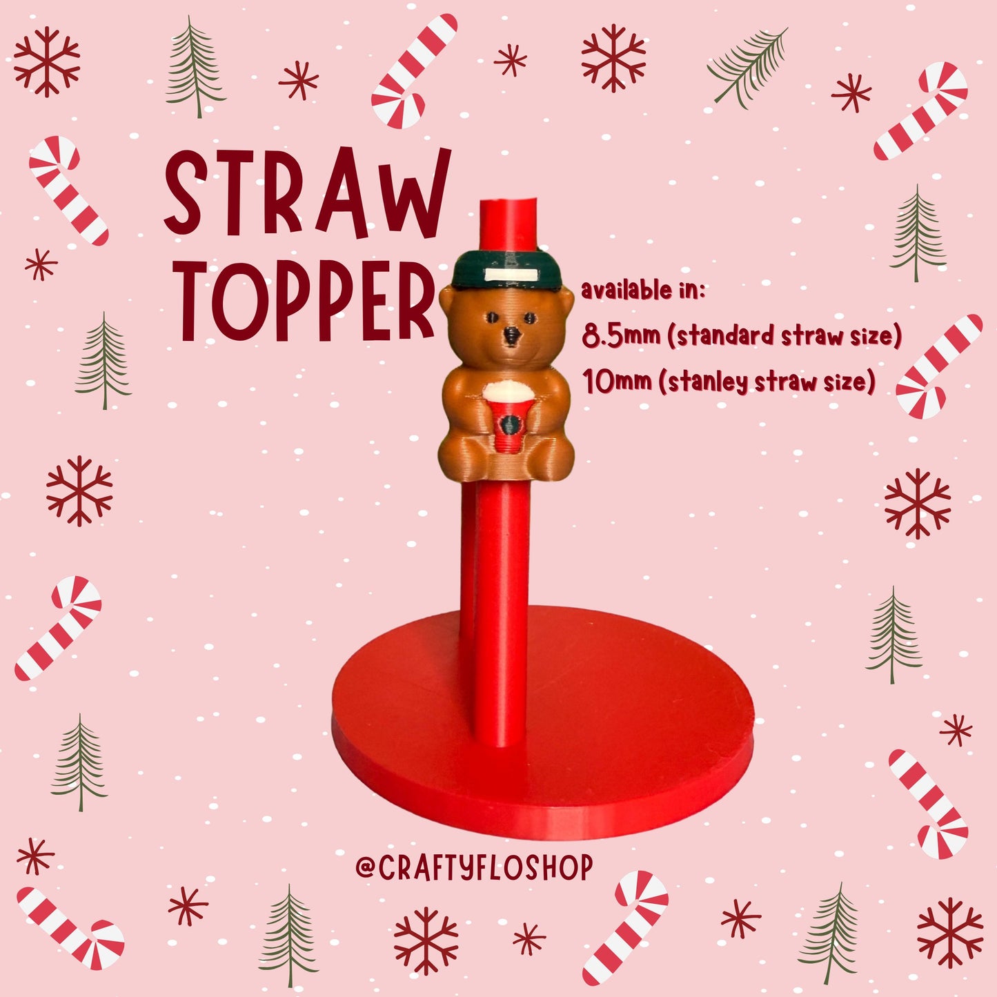 2025 Starbucks bear cup inspired 3D Printed Straw Toppers Drinkware Accessories Customized Stylish