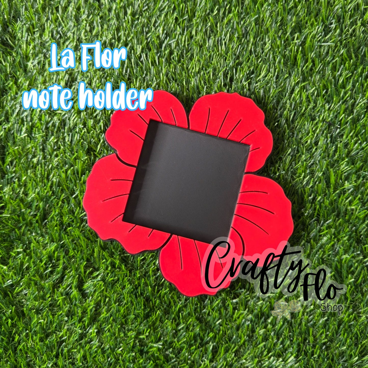 Puerto Rico Flor de Maga Inspired Desk Organizer| Note Holder Custom 3D Printed sticky note Holder Office Study Stationery Desktop Storage