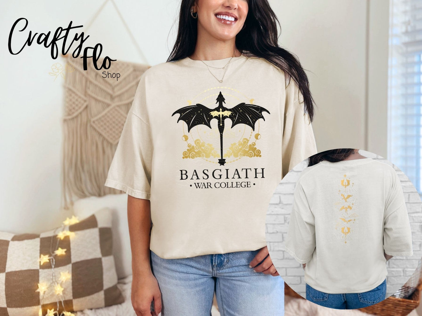 Dragon Books Basgiath war college Inspired Graphic T-Shirt - Unisex Fabric Tee with Unique Design for Fans of the Fantasy Genre - Top, Fourth Wing inspired merch