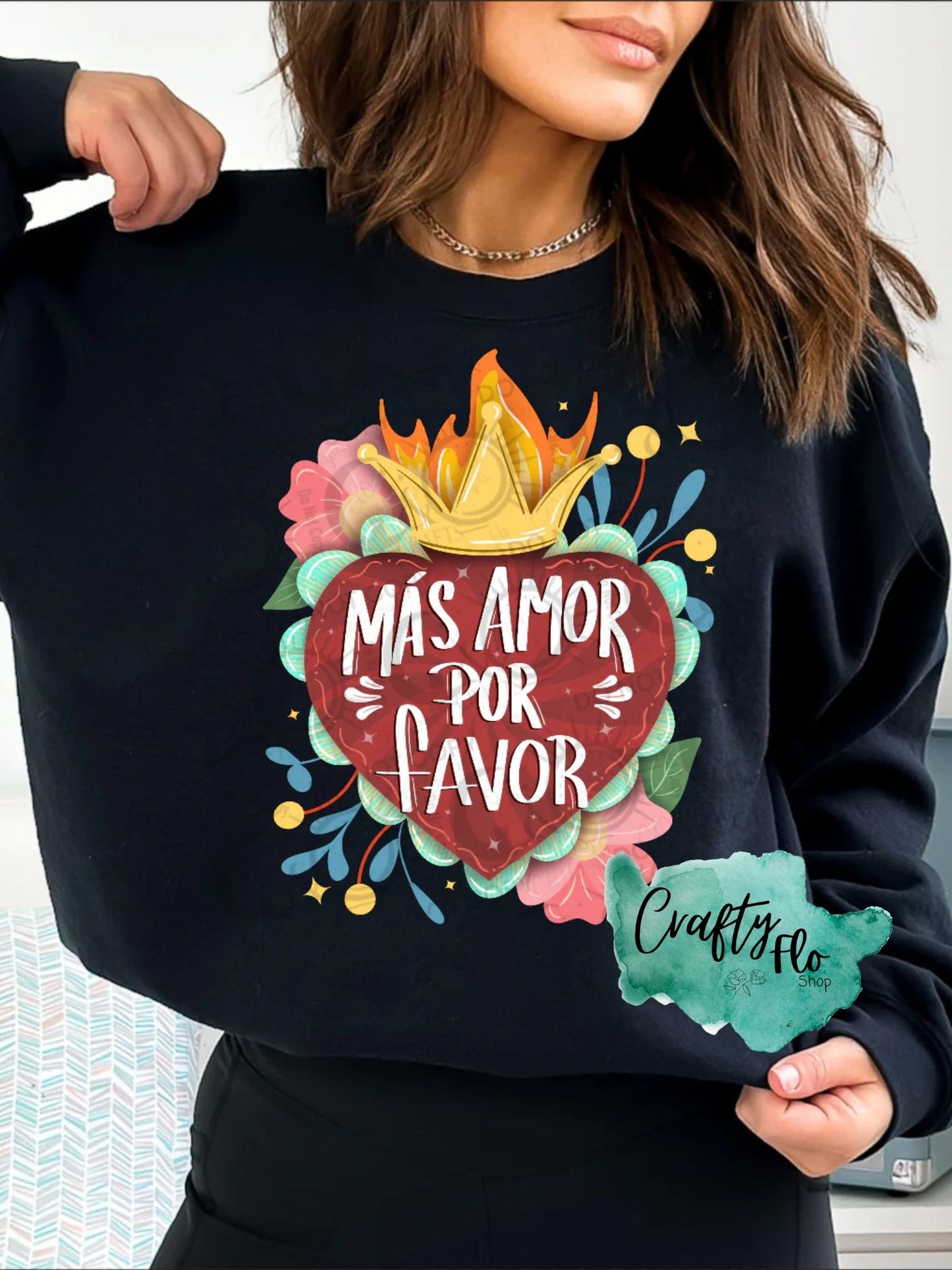 Mas Amor Sweatshirt or T-shirt - Valentines Day Graphic Tee - Unisex Fabric - Ideal for Holiday Fashion - True to Size Fit - Pullover