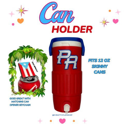 Puerto Rico 12oz Can Holder with Handle – 3D Printed – PR Tumbler Style Can Holder Energy drink Holder