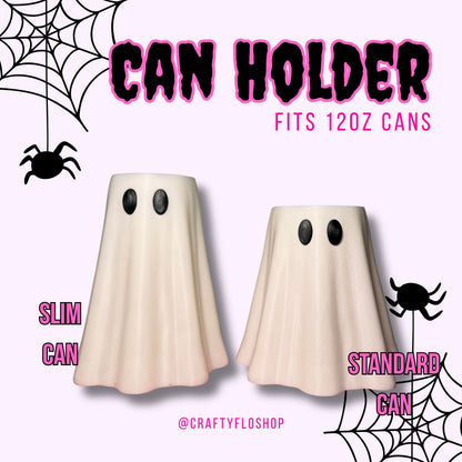 Ghost inspired 12oz Can Holder – 3D Printed – Spooky Season Can Holder Energy drink Holder