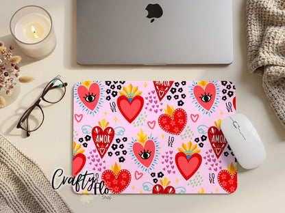 Mexican Milagritos Hearts inspired Mouse Pad| anime office essentials| cute Mouse pad