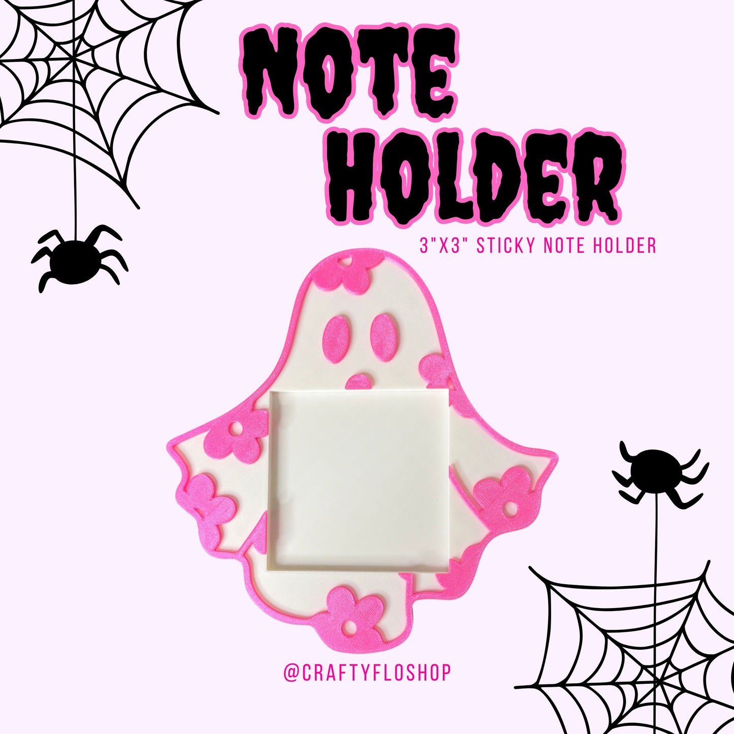 Cute Ghost Desk Organizer| Note Holder Custom 3D Printed sticky note Holder Office Study Stationery Desktop Storage