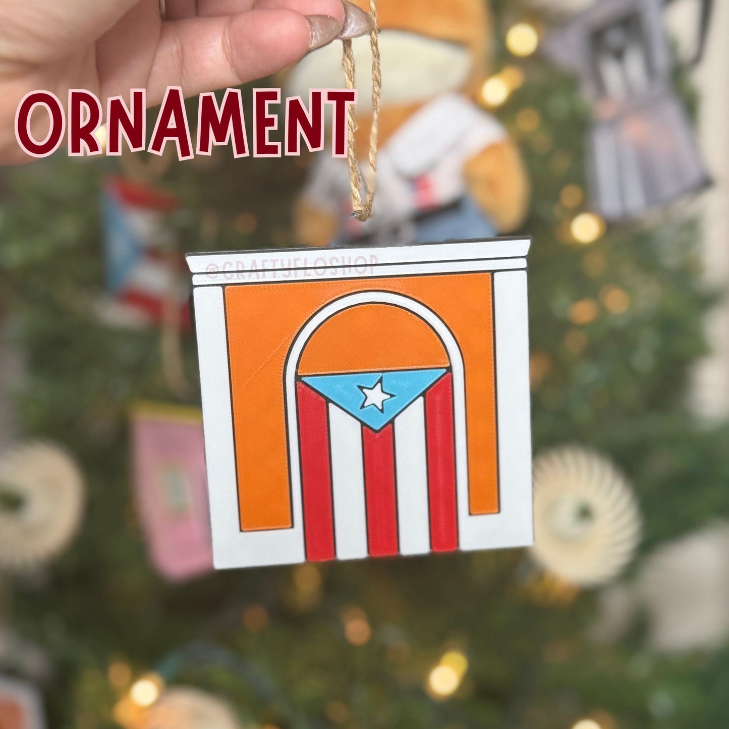 Puerto Rican Christmas Ornament – 3D Printed Boricua Figurine for Holiday Tree