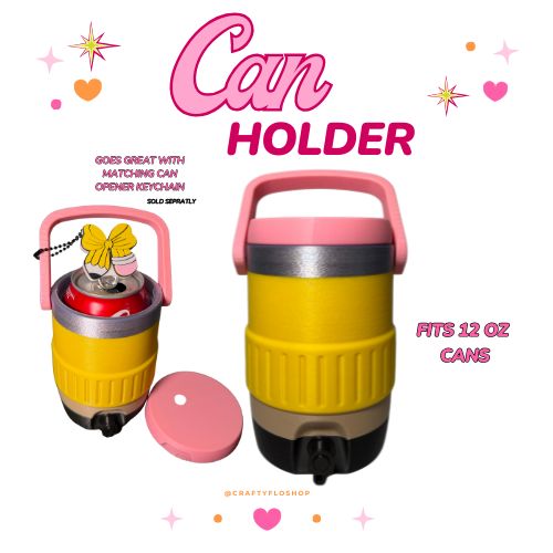 12oz Can Holder with Handle – 3D Printed – Cute Teacher Tumbler Style Can Holder Energy drink Holder