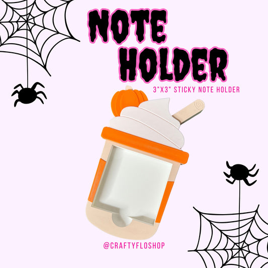 Pumpkin Spice Desk Organizer| Note Holder Custom 3D Printed sticky note Holder Office Study Stationery Desktop Storage