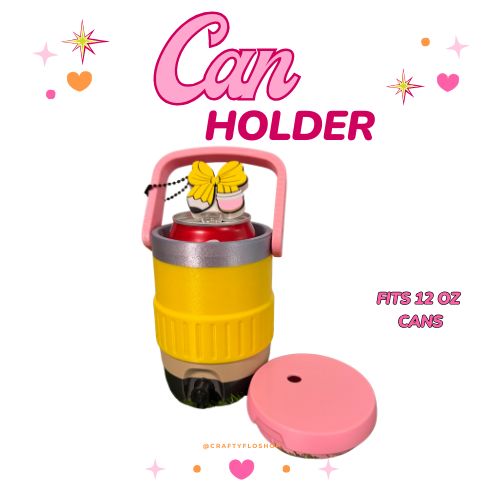 12oz Can Holder with Handle – 3D Printed – Cute Teacher Tumbler Style Can Holder Energy drink Holder