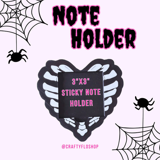 Skelly Heart Desk Organizer| Note Holder Custom 3D Printed sticky note Holder Office Study Stationery Desktop Storage