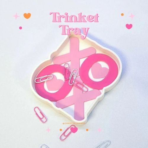 3D Printed XO's Trinket Tray | Trinket Dish| Jewelry & Desk Catchall Dish | Valentine Decor
