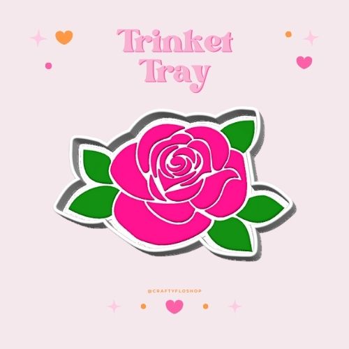 3D Printed Rose Trinket Tray | Trinket Dish| Jewelry & Desk Catchall Dish | Valentine Decor