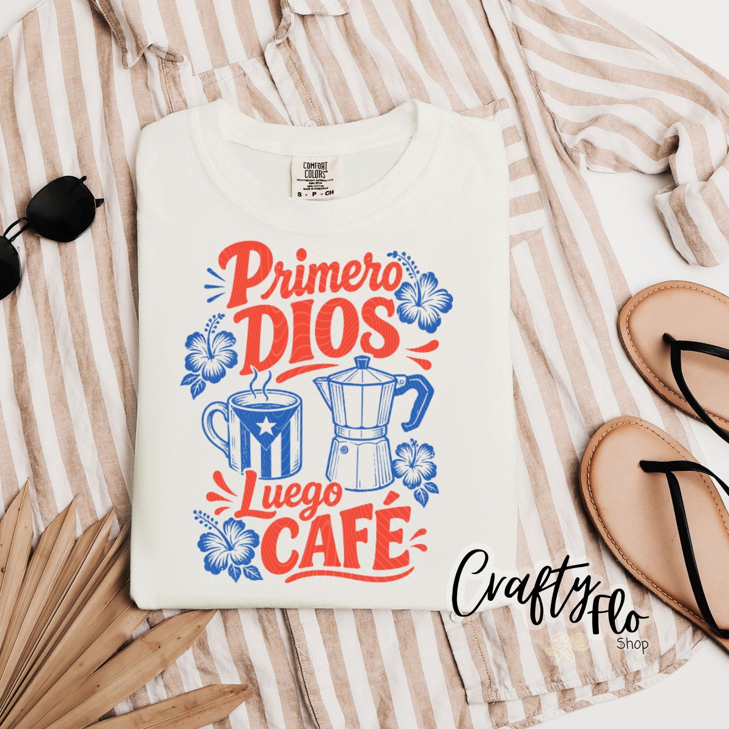 Primero Dios y luego Cafecito Graphic T-Shirt Latin Music Tee, Reggaeton Fan Gift, Puerto Rico Shirt, Boricua Pride