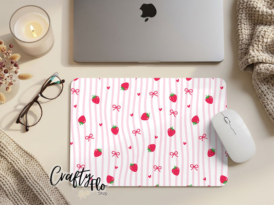 Coquette Strawberry Valentines inspired Mouse Pad| anime office essentials| cute Mouse pad