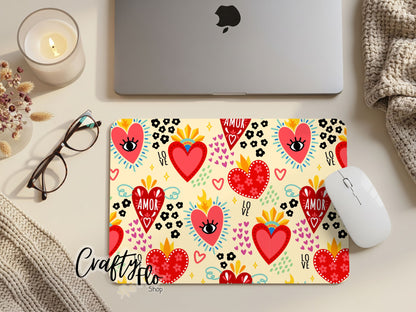 Mexican Milagritos Hearts inspired Mouse Pad| anime office essentials| cute Mouse pad