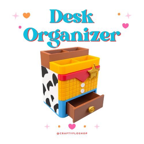 Toy Friend Inspired Desk Organizer| Pen and Pencil | bookmark Holder Custom 3D Printed Brush Holder Office Study Stationery Desktop Storage Marker Organizer