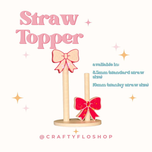 WHOLESALE- Cute Holographic Coquette Bow Straw topper | INDIVIDUAL COLORS | Drinkware Accessories | 3D Printed straw toppers