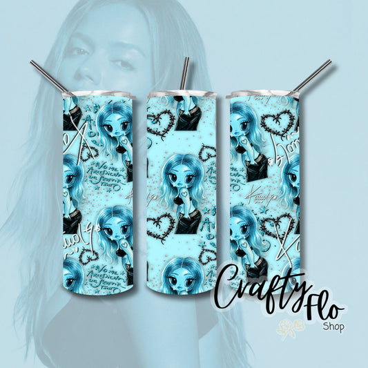 Karol G Inspired 20 oz Stainless Steel Tumbler with Straw, Durable Design, hard plastic Lid, Fun and Functional Beverage Drinkware
