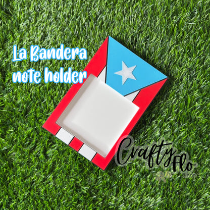 Puerto Rico Bandera Inspired Desk Organizer| Note Holder Custom 3D Printed sticky note Holder Office Study Stationery Desktop Storage