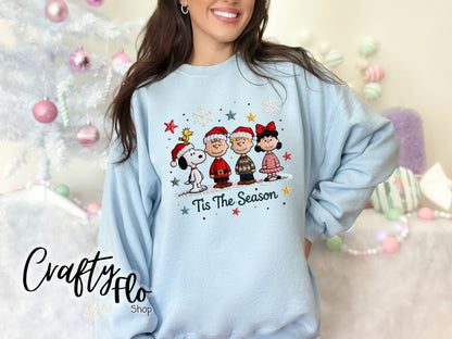 Faux Crochet Snoop & friends christmas Sweatshirt - Unisex Fabric - Ideal for Holiday Fashion - True to Size Fit - Pullover Womenswear Garment
