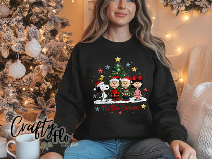 Faux Crochet Snoop & friends christmas Sweatshirt - Unisex Fabric - Ideal for Holiday Fashion - True to Size Fit - Pullover Womenswear Garment