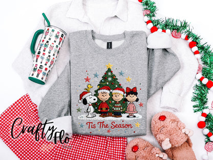 Faux Crochet Snoop & friends christmas Sweatshirt - Unisex Fabric - Ideal for Holiday Fashion - True to Size Fit - Pullover Womenswear Garment