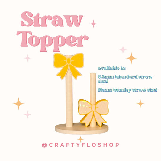 WHOLESALE- Cute Holographic Coquette Bow Straw topper | INDIVIDUAL COLORS | Drinkware Accessories | 3D Printed straw toppers