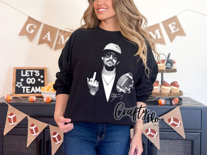 Benito inspired Black and White halftone Graphic Sweatshirt - apparel | Unisex Fabric, Comfortable Fit, football Season - Pullover