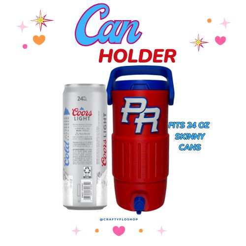 Puerto Rico 12oz Can Holder with Handle – 3D Printed – PR Tumbler Style Can Holder Energy drink Holder