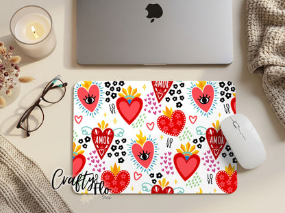 Mexican Milagritos Hearts inspired Mouse Pad| anime office essentials| cute Mouse pad