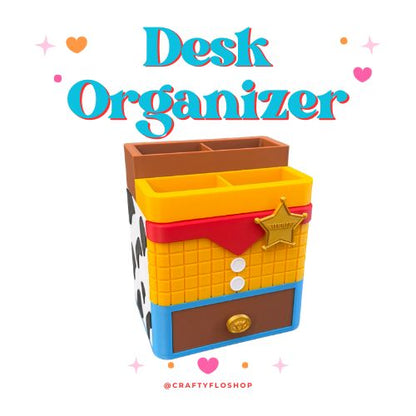 Toy Friend Inspired Desk Organizer| Pen and Pencil | bookmark Holder Custom 3D Printed Brush Holder Office Study Stationery Desktop Storage Marker Organizer