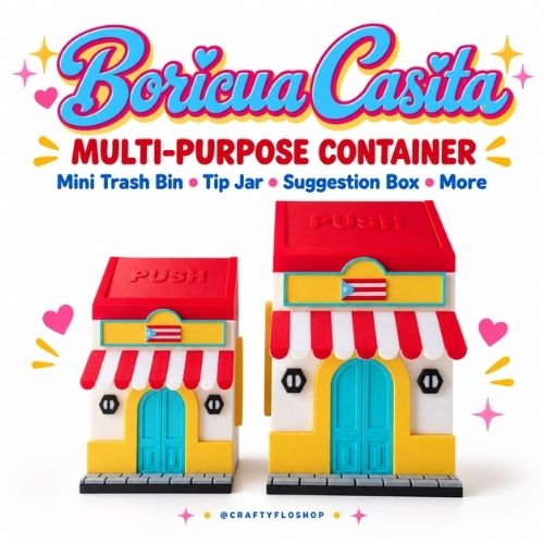 Boricua Casita – Multi-Purpose Desktop/ Countertop Container