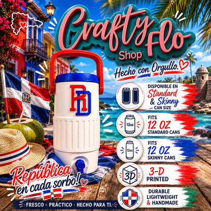 Dominican Republic 12oz Can Holder with Handle – 3D Printed – PR Tumbler Style Can Holder Energy drink Holder
