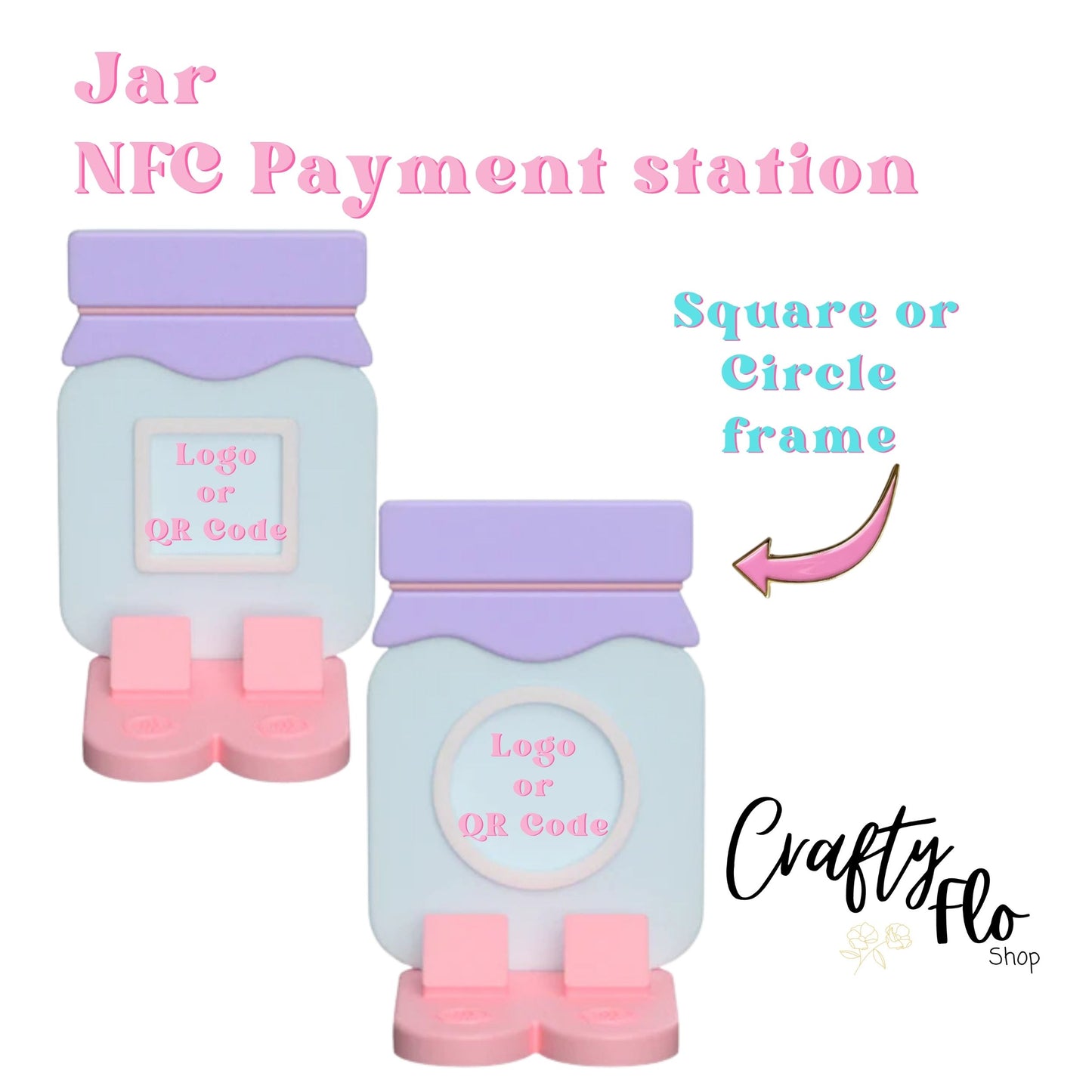 Jar NFC Smart Tap Payment Station – Tap to Pay Sign | Contactless Checkout Display | Smart Tap | NFC | Custom QR Code Stand