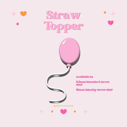 Valentines  inspired 3D Printed Straw Toppers Drinkware Accessories Customized Stylish