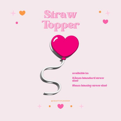 Valentines  inspired 3D Printed Straw Toppers Drinkware Accessories Customized Stylish