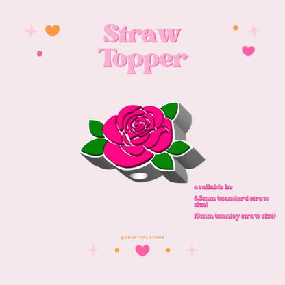 Valentines  inspired 3D Printed Straw Toppers Drinkware Accessories Customized Stylish