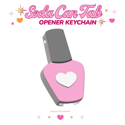 Nail Polish Soda can keychain, easy can tab opener, save your nails, keychains, arthritis friendly, cute can tab opener