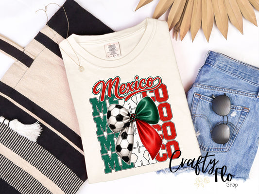 Coquette Mexico tee, Graphic T-Shirt Latin Tee, Mexico Fan Gift, Streetwear for Soccer Lovers, Mexican Futbol streetwear
