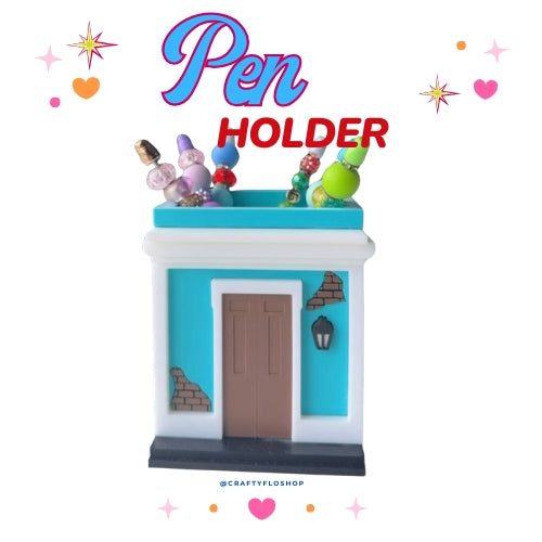 Casitas de San Juan en Puerto Rico Inspired Desk Organizer| Pen and Pencil Holder Custom 3D Printed Brush Holder Office Study Stationery Desktop Storage Marker Organizer