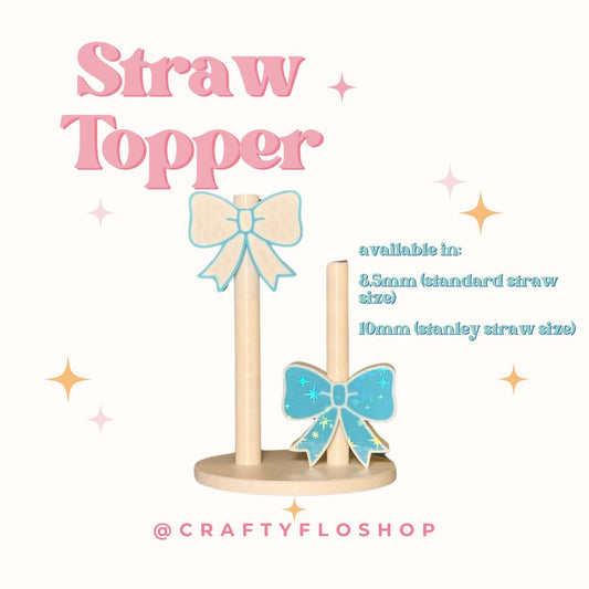 WHOLESALE- Cute Holographic Coquette Bow Straw topper | INDIVIDUAL COLORS | Drinkware Accessories | 3D Printed straw toppers