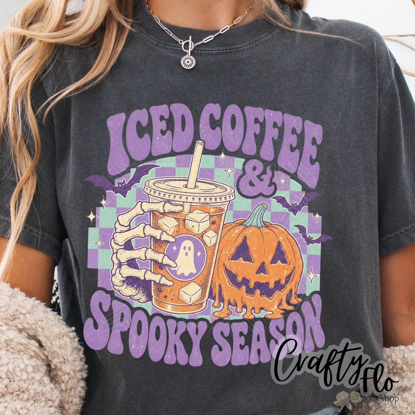 Iced coffee Spooky season Graphic Sweatshirt or Tshirt- apparel | Unisex Fabric, Comfortable Fit, Valentines - Pullover