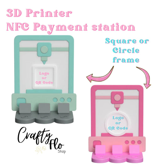 3D Printer NFC Smart Tap Payment Station – Tap to Pay Sign | Contactless Checkout Display | Smart Tap | NFC | Custom QR Code Stand