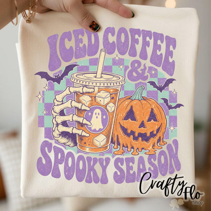 Iced coffee Spooky season Graphic Sweatshirt or Tshirt- apparel | Unisex Fabric, Comfortable Fit, Valentines - Pullover
