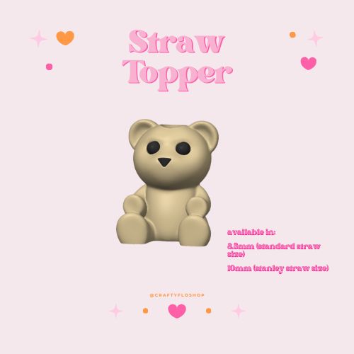 Valentines  inspired 3D Printed Straw Toppers Drinkware Accessories Customized Stylish