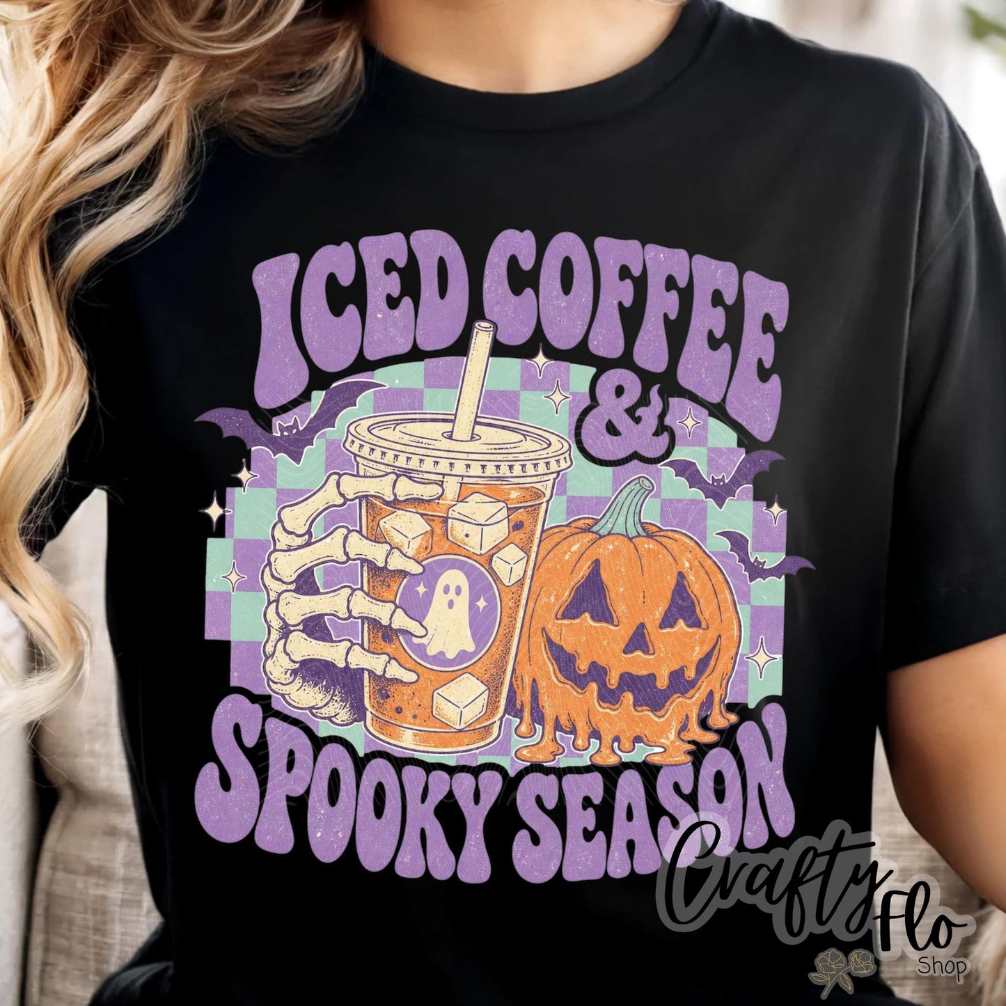 Iced coffee Spooky season Graphic Sweatshirt or Tshirt- apparel | Unisex Fabric, Comfortable Fit, Valentines - Pullover