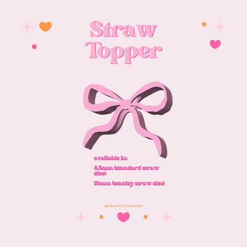 Valentines  inspired 3D Printed Straw Toppers Drinkware Accessories Customized Stylish