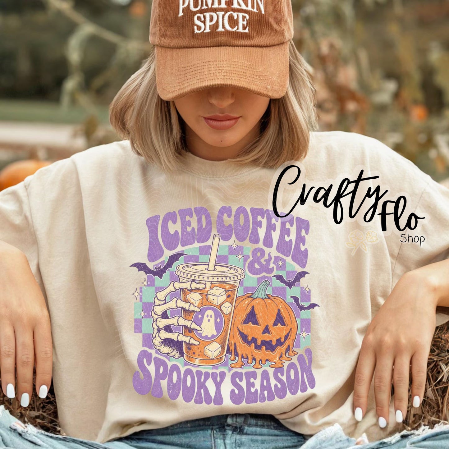 Iced coffee Spooky season Graphic Sweatshirt or Tshirt- apparel | Unisex Fabric, Comfortable Fit, Valentines - Pullover